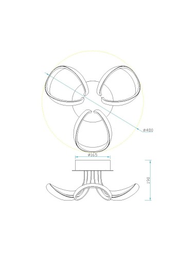Plafon Knot Led Plata Cromo 4989 Mantra