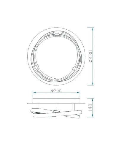 Plafon Infinity Plata Cromo 5727 Mantra