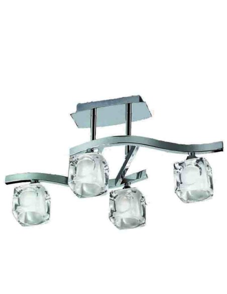 Plafon Cuadrax Cromo Cristal 0957 Mantra