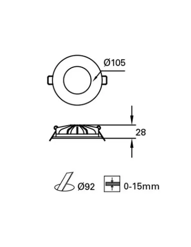 Downlight empotrable HIDE TC-0215-BLA 24x LED 6.5W 890 lm blanco mate, Lámparas modernas