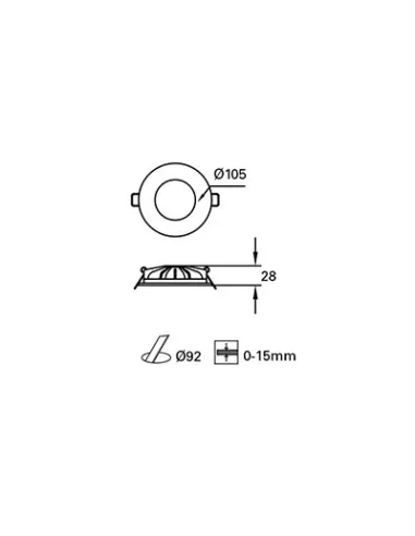 Empotrable techo HIDE TC-0175-BLA 24x LED 6.5W 890 lm blanco mate, Lámparas modernas
