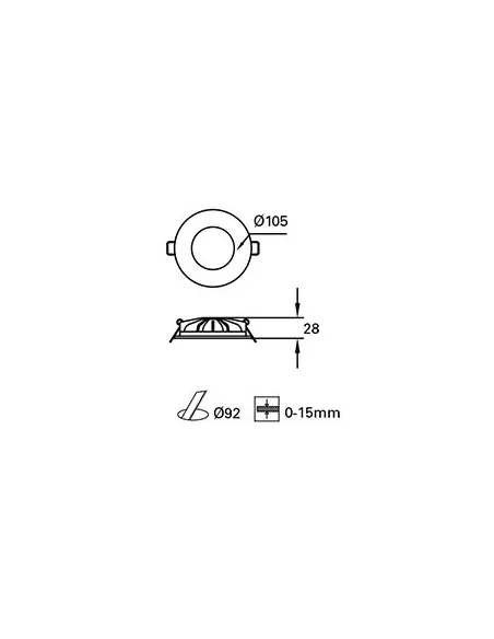 Empotrable techo HIDE TC-0175-BLA 24x LED 6.5W 890 lm blanco mate, Lámparas modernas