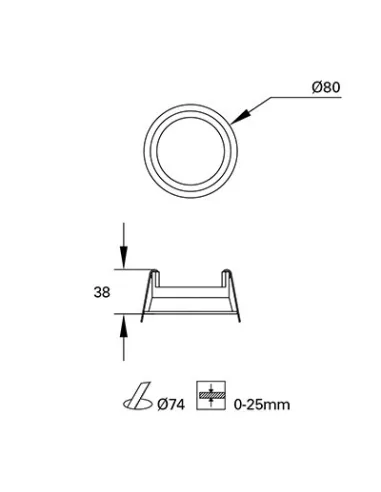 Downlight MIX ACCESSORY TC-0200-BLA blanco mate, Lámparas modernas
