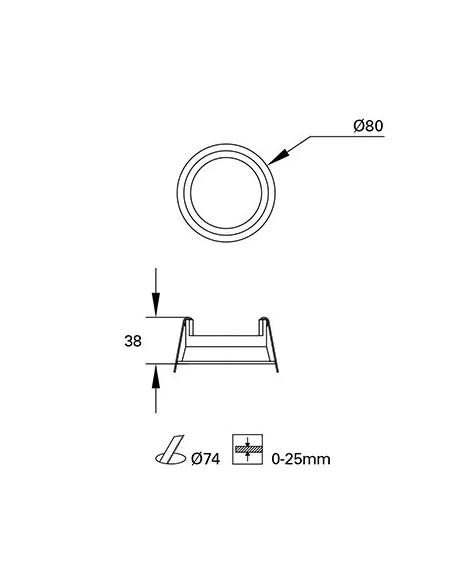 Downlight MIX ACCESSORY TC-0200-BLA blanco mate, Lámparas modernas