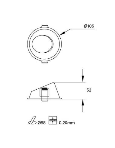 Downlight MIX ACCESSORY TC-0201-BLA blanco mate, Lámparas modernas