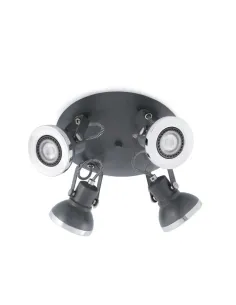 Plafón moderno FARO RING 40560 gris oscuro 4xGU10, Plafones de techo