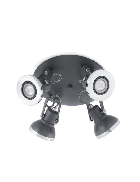Plafón moderno FARO RING 40560 gris oscuro 4xGU10, Plafones de techo