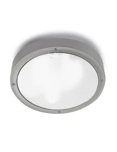 Plafón exterior BASIC ALUMINIUM 15-9835-34-M1 LEDS-C4 1xE27 gris diam 26cm IP65, Plafones exterior