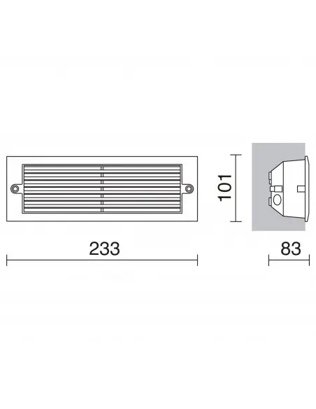 Empotrable de pared Xaloc 350D-G05X1A-30 Dopo