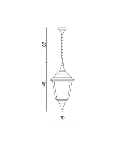 Colgante farol exterior Clic-clac 4 059G-G05X1A-02 Dopo