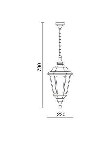 Colgante farol exterior Clic-clac 6 060G-G05X1A-02 Dopo