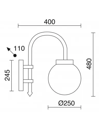 Aplique Boom 036B-G05X1A-02 Dopo