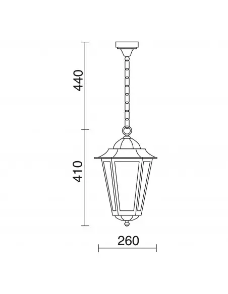 Colgante farol exterior Elite 6 096B-G05X1A-02 Dopo