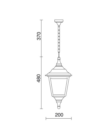 Colgante farol exterior Clic-clac 4 059G-G05X1A-01 Dopo