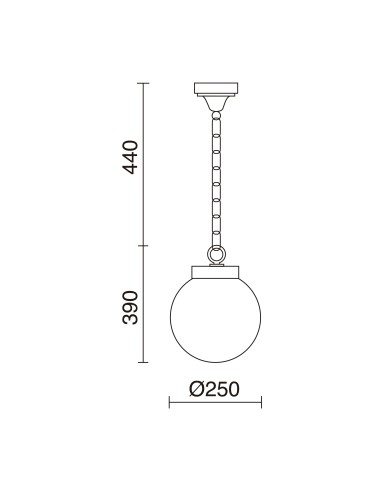 Colgante farol exterior Boom 036A-G05X1A-01 Dopo