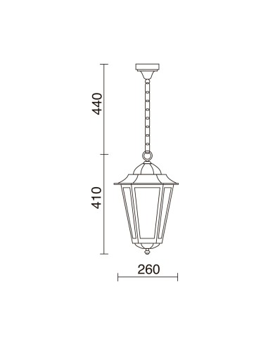 Colgante farol exterior Elite 6 096C-G05X1A-01 Dopo