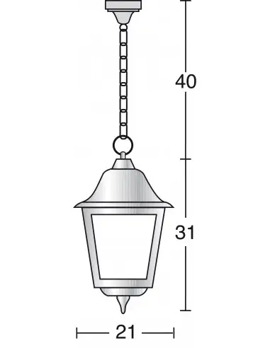 Colgante farol exterior Rob 264B-G05X1A-01 Dopo