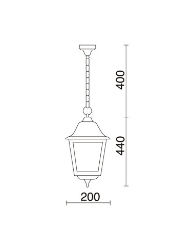 Colgante farol exterior Rob 264A-G05X1A-01 Dopo