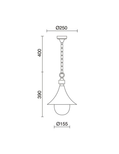 Colgante farol exterior Trom 332G-G05X1A-01 Dopo