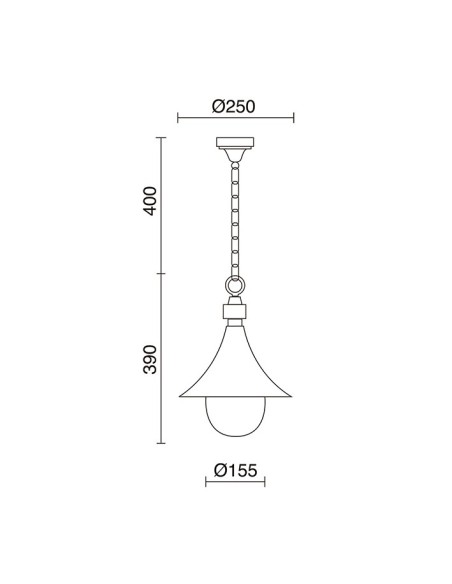Colgante farol exterior Trom 332G-G05X1A-01 Dopo