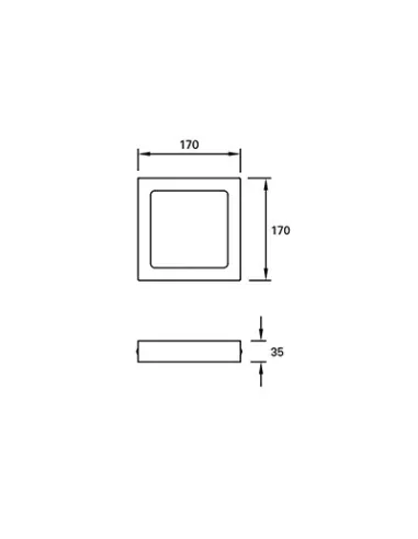 Plafones de techo de techo EASY SURFACE TC-0166-BLA 60x LED 10W 1150 lm blanco mate, Superficies