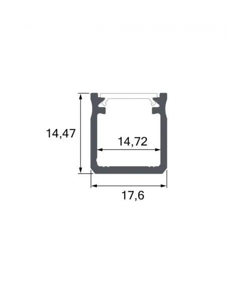 Perfil tira led Surface Profile GRUSUP02B Interlusa