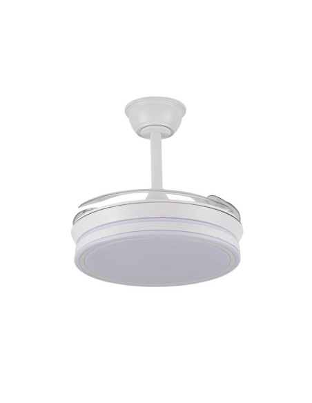 Ventilador LED aspas retráctiles Evo Mini Blanco Ø92cm 46W DC Dim Mando y App Smart
