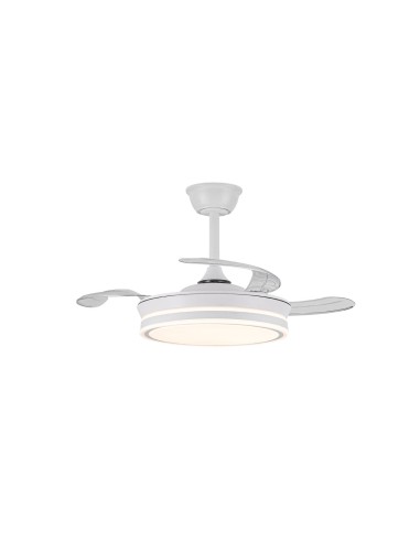 Ventilador LED aspas retráctiles Evo Mini Blanco Ø92cm 46W DC Dim Mando y App Smart