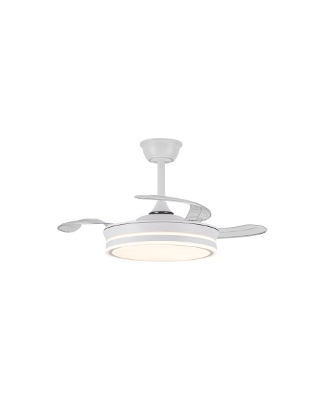 Ventilador LED aspas retráctiles Evo Mini Blanco Ø92cm 46W DC Dim Mando y App Smart