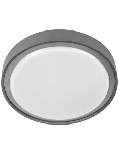 Plafon exterior OCASO 100762 SULION Ø32cm gris LED 20w 4000K 1400lm IP65, Plafones exterior