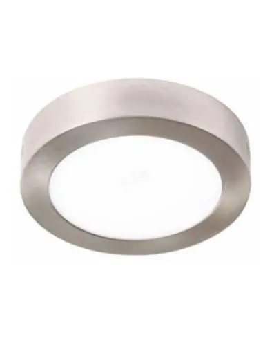 Plafon de techo SURF 100927 SULION Ø22cm 3cm alto niquel LED 18w 2700K 1385lm IP20, Plafones de techo