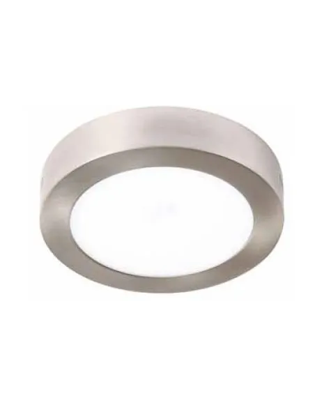 Plafon de techo SURF 100927 SULION Ø22cm 3cm alto niquel LED 18w 2700K 1385lm IP20, Plafones de techo
