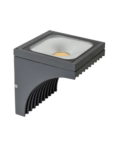 Aplique exterior SULION 111132 led 10w 3000k IP54 14x14cm gris, Iluminación Exterior