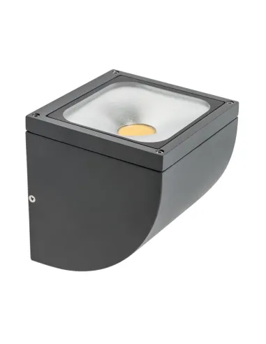 Aplique exterior COBGUSH 111133 SULION 14x14x15cm gris oscuro LED 12w 3000K 900lm IP54, Lámparas modernas