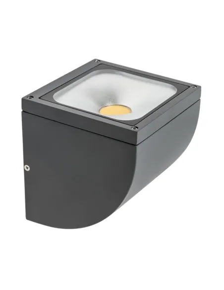 Aplique exterior COBGUSH 111133 SULION 14x14x15cm gris oscuro LED 12w 3000K 900lm IP54, Lámparas modernas