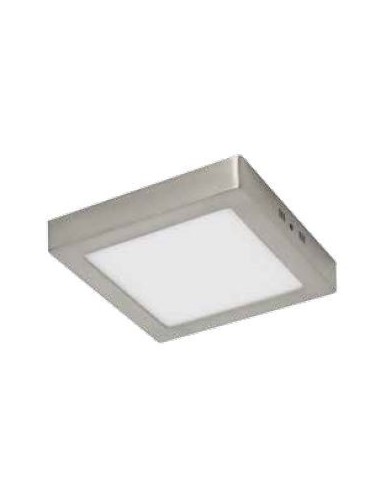 Plafon de techo PLURIEL 112051 SULION 17x17x3vm niquel LED 12w 4000K 880lm IP 44, Plafones de techo