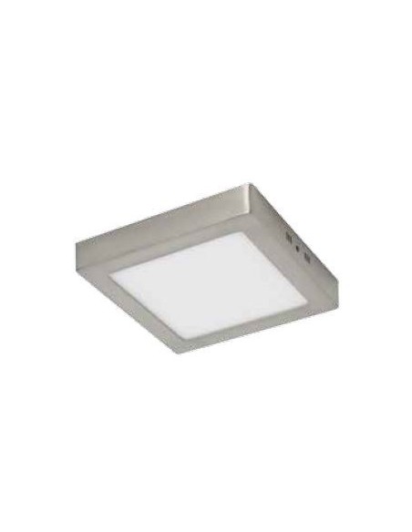Plafon de techo PLURIEL 112051 SULION 17x17x3vm niquel LED 12w 4000K 880lm IP 44, Plafones de techo