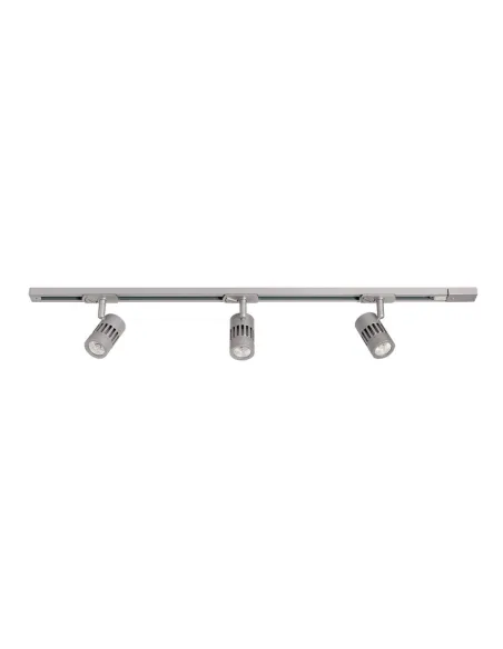 Carril FOCUS 112081 SULION 100x9x16cm plata LED 3x8w 3000K 3x550lm IP20, Carriles y accesorios proyectores