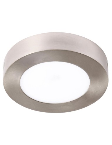 Plafon de techo PLURIEL 112091 SULION Ø17cm niquel LED 12w 4000K 910lm IP44, Plafones de techo