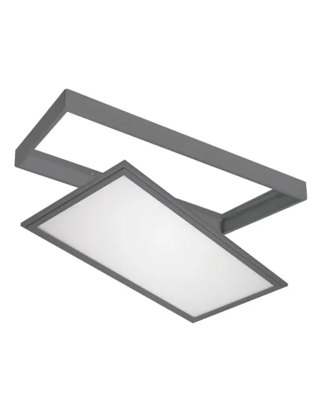 Plafon exterior OUTDOOR 122057 SULION 60x30x1cm gris oscuro LED 24w 4000K 2160lm IP44, Plafones exterior