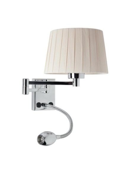 Aplique articulado con brazo flexible led SULION 166390 1xE27 Ø16cm pantalla cruda, Lámparas modernas