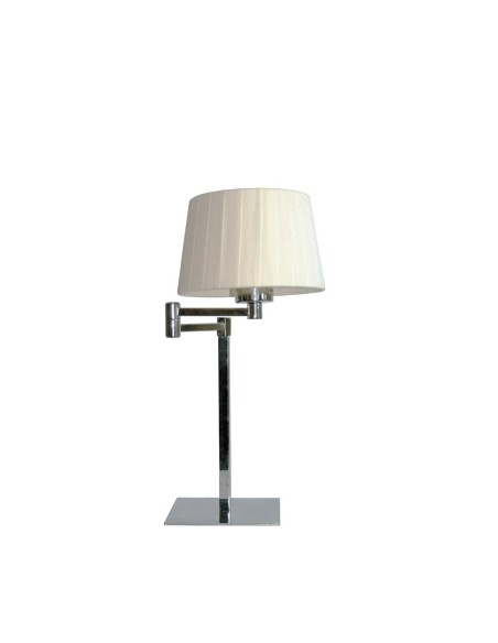 Sobremesa articulados SULION 166490 1xE27 alto 39cm cromo pantalla cruda, Sobremesas