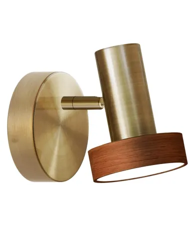 Foco NATURE 189048 SULION 13x11cm bronce y madera LED 5w 4000K 270lm IP23, Lámparas para baños