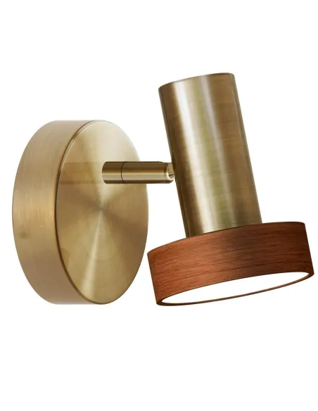 Foco NATURE 189048 SULION 13x11cm bronce y madera LED 5w 4000K 270lm IP23, Lámparas para baños