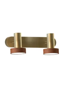 Regleta NATURE 189049 SULION 26x10cm bronce y madera LED 10w 4000K 540lm IP23, Lámparas para baños
