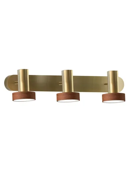 Regleta NATURE 189050 SULION 43x10cm bronce y madera LED 15w 4000K 810lm IP23, Lámparas para baños