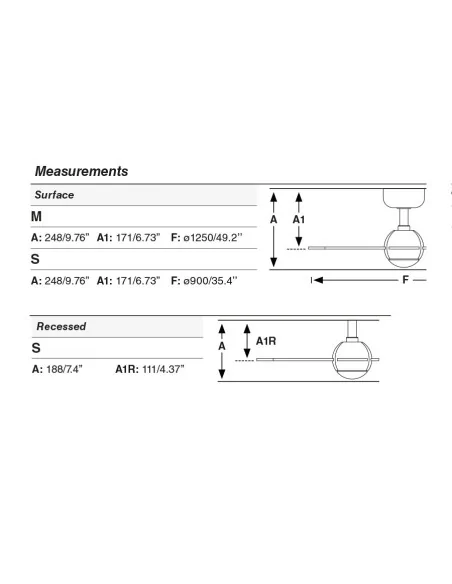 Ventilador Sfera Recessed S 34270R Faro