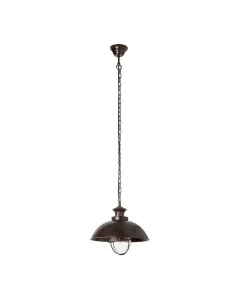 Lámparas de techo rústicas SULION 229200 1xE27 Ø33cm altura regulable marron, Lámparas rústicas