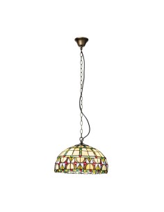 Lámparas TIFFANY SULION vidriera Ø40cm 3xE27, Lamparas Tiffany