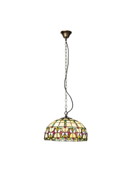 Lámparas TIFFANY SULION vidriera Ø40cm 3xE27, Lamparas Tiffany
